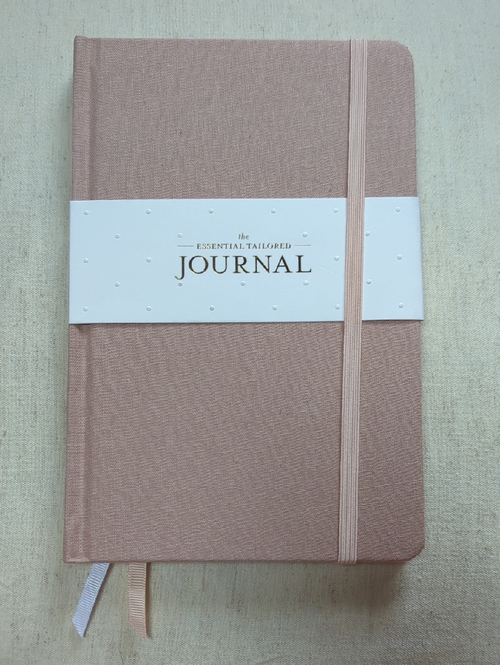 Essential Tailored Linen Blush Pin Hardcover Journal with Elastic Band